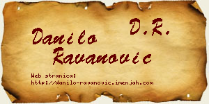 Danilo Ravanović vizit kartica